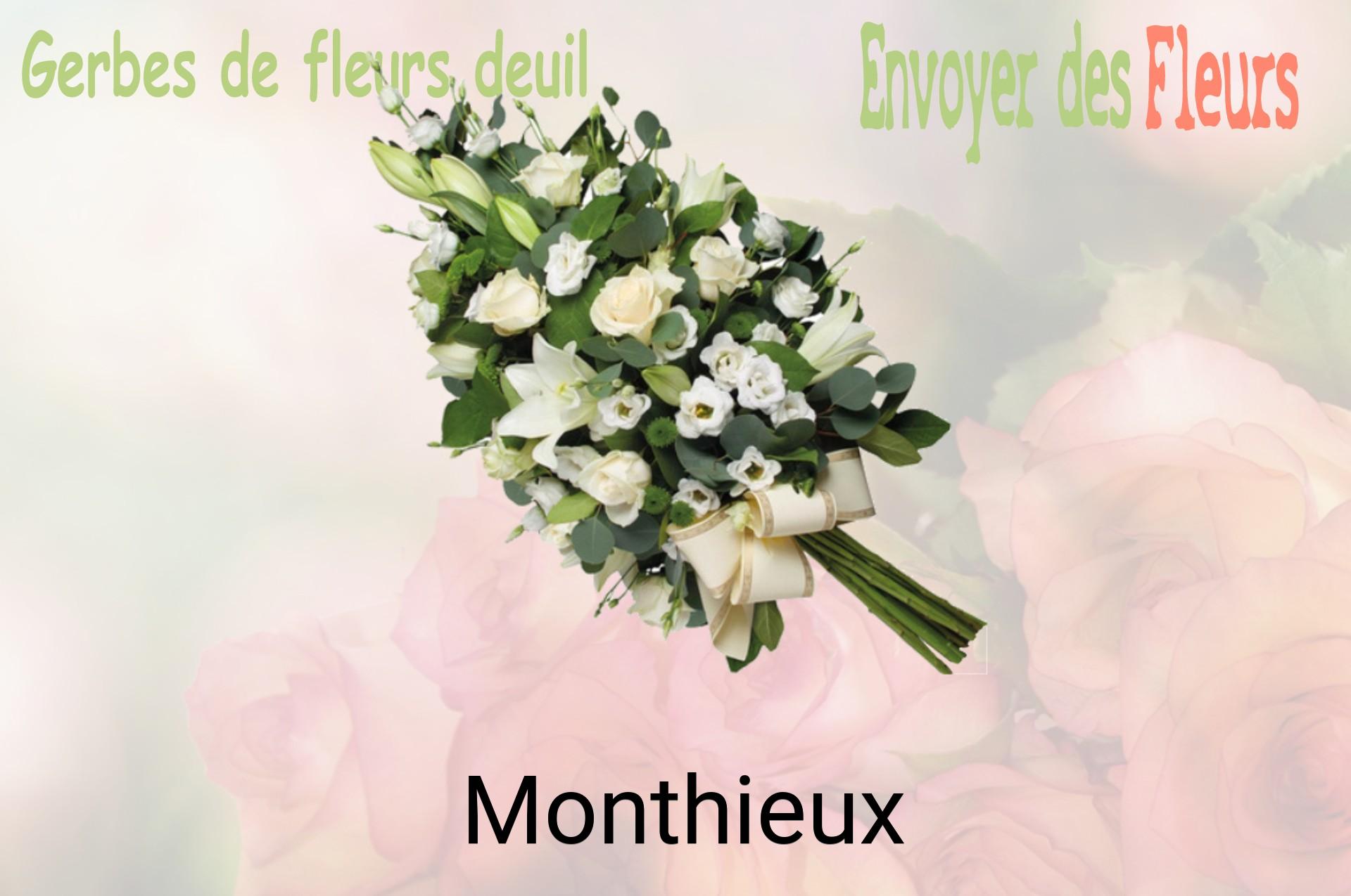 Gerbe de fleurs de deuil livrée à Monthieux